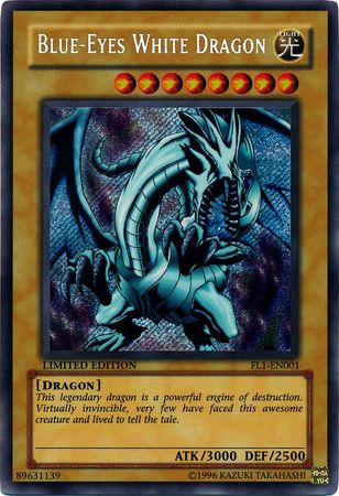 Blue-Eyes White Dragon Blue Ultra Rare Yugioh Card LDS2-EN001 LOB Art 1st Ed