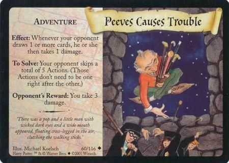 Peeves Causes Trouble 60 Uncommon Harry Potter Base Set Singles Peeves Causes Trouble 60 Uncommon Harry Potter Base Set Singles