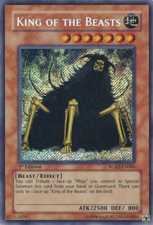 King of the Beasts RGBT EN086 Secret Rare 1st Edition King of the Beasts RGBT EN086 Secret Rare 1st Edition