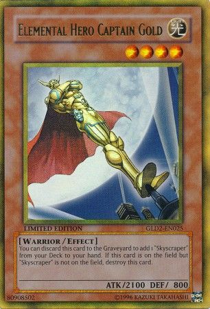 Elemental Hero Captain Gold GLD2 EN025 Gold Rare Elemental Hero Captain Gold GLD2 EN025 Gold Rare