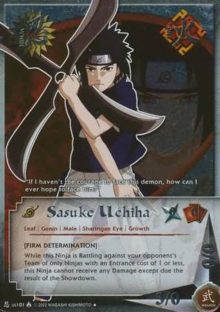Sasuke Uchiha us101 Foil Platinum Lettering Promo Sasuke Uchiha us101 Foil Platinum Lettering Promo