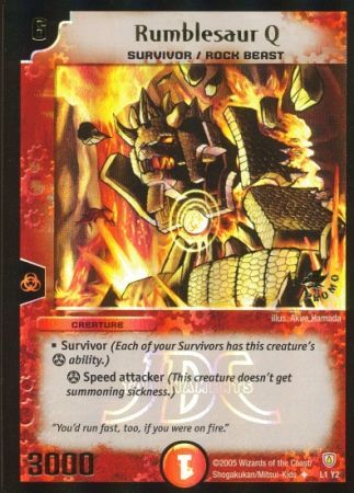 Rumblesaur Q L1 Y2 Creature Duelmasters Promo Singles Rumblesaur Q L1 Y2 Creature Duelmasters Promo Singles