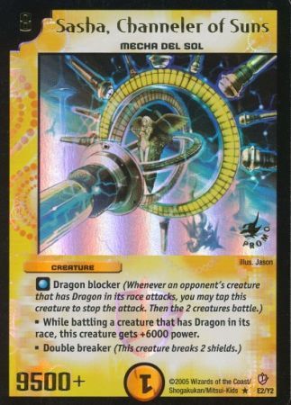 Sasha Channeler of Suns E2 Y2 Creature Duelmasters Promo Singles Sasha Channeler of Suns E2 Y2 Creature Duelmasters Promo Singles