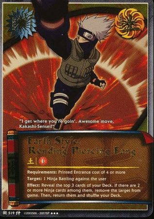 Earth Style Rending Piercing Fang J 519 Super Rare Naruto Emerging Alliance Earth Style Rending Piercing Fang J 519 Super Rare Naruto Emerging Alliance