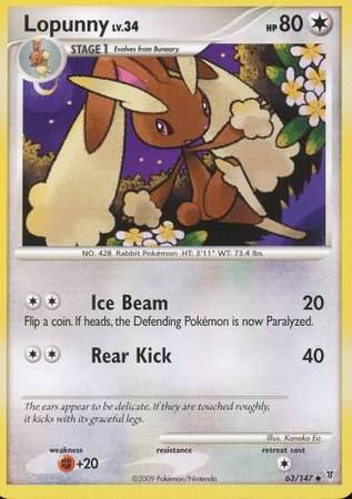 Lopunny 63 147 Uncommon Platinum Supreme Victors Singles Lopunny 63 147 Uncommon Platinum Supreme Victors Singles
