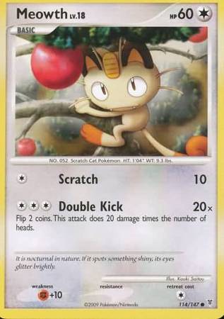 Meowth 114 147 Common Platinum Supreme Victors Singles Meowth 114 147 Common Platinum Supreme Victors Singles
