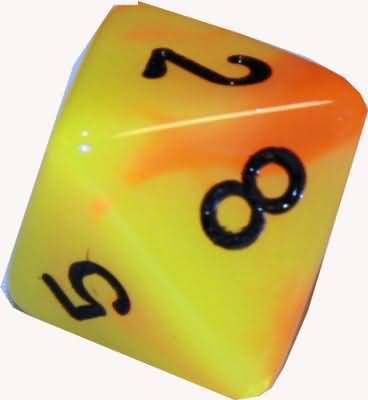 Chessex Gemini Orange Yellow w Black d8 Chessex Dice Supplies Chessex Gemini Orange Yellow w Black d8 Chessex Dice Supplies