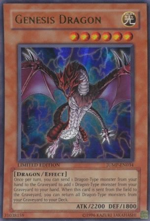 Limited Edition Lightly Played YuGiOh Genesis Dragon GLD4-EN028 Common 