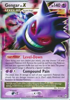 Pokemon Arceus Ultra Rare Card - Gengar LV.X 97/99