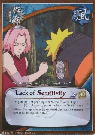 Lack of Sensitivity M 505 Rare Naruto Foretold Prophecy Lack of Sensitivity M 505 Rare Naruto Foretold Prophecy