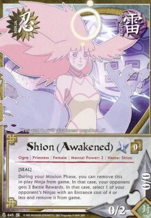 Shion Awakened Seal N 645 Starter Naruto CCG Promos Shion Awakened Seal N 645 Starter Naruto CCG Promos