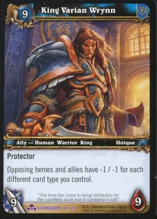 King Varian Wrynn 144 270 Epic Rare WoW Scourgewar King Varian Wrynn 144 270 Epic Rare WoW Scourgewar