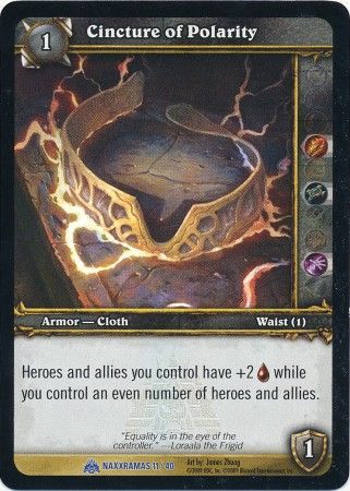 Cincture of Polarity Naxxramas 11 40 Foil Rare WoW Naxxramas Treasure Pack Cincture of Polarity Naxxramas 11 40 Foil Rare WoW Naxxramas Treasure Pack