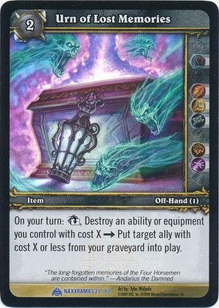 Urn of Lost Memories Naxxramas 27 40 Foil Rare WoW Naxxramas Treasure Pack Urn of Lost Memories Naxxramas 27 40 Foil Rare WoW Naxxramas Treasure Pack