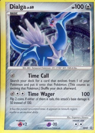 Pokemon Card Dialga LV.68 Diamond & Pearl 1/130 HEAVILY PLAYED Reverse Holo  Rare