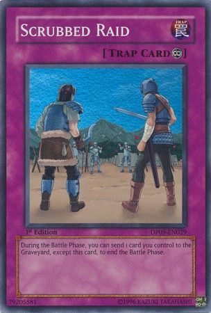 Scrubbed Raid DP09 EN029 Super Rare 1st Edition Scrubbed Raid DP09 EN029 Super Rare 1st Edition