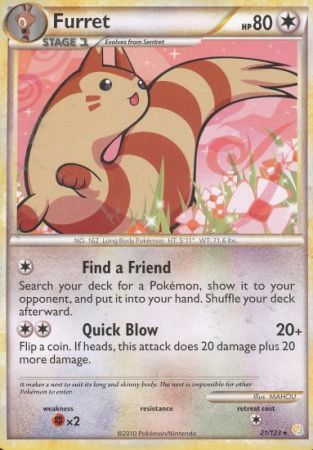 Furret 21 123 Rare Heart Gold Soul Silver Base Set Singles Furret 21 123 Rare Heart Gold Soul Silver Base Set Singles