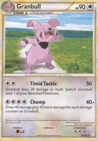 Granbull 22 123 Rare Heart Gold Soul Silver Base Set Singles Granbull 22 123 Rare Heart Gold Soul Silver Base Set Singles