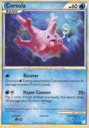 Corsola 37 123 Uncommon Heart Gold Soul Silver Base Set Singles Corsola 37 123 Uncommon Heart Gold Soul Silver Base Set Singles