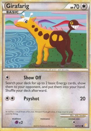 Girafarig 64 123 Common Heart Gold Soul Silver Base Set Singles Girafarig 64 123 Common Heart Gold Soul Silver Base Set Singles