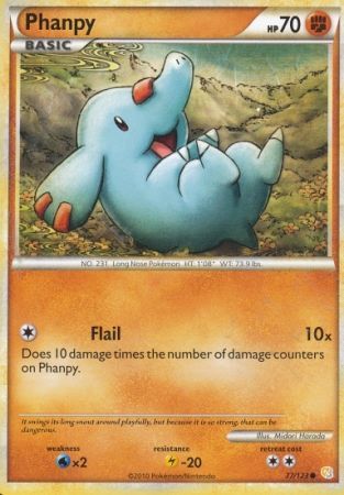 Phanpy 77 123 Common Heart Gold Soul Silver Base Set Singles Phanpy 77 123 Common Heart Gold Soul Silver Base Set Singles