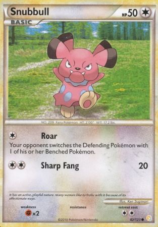 Snubbull 82 123 Common Heart Gold Soul Silver Base Set Singles Snubbull 82 123 Common Heart Gold Soul Silver Base Set Singles
