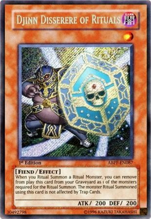 Djinn Disserere of Rituals ABPF EN087 Secret Rare 1st Edition Absolute Powerforce ABPF 1st Edition Singles Djinn Disserere of Rituals ABPF EN087 Secret Rare 1st Edition Absolute Powerforce ABPF 1st Edition Singles