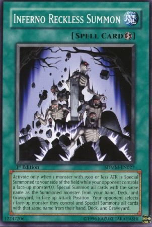 Inferno Reckless Summon SDMM EN027 Common 1st Edition Inferno Reckless Summon SDMM EN027 Common 1st Edition