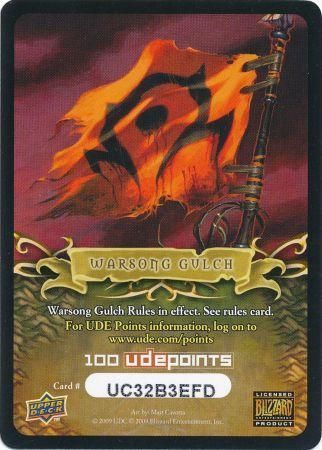 Horde Warsong Gulch UDE Point Card Unredeemed 100 Points World of Warcraft Promo Singles Horde Warsong Gulch UDE Point Card Unredeemed 100 Points World of Warcraft Promo Singles