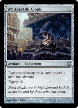 Whispersilk Cloak Duel Decks Phyrexia vs The Coalition Singles Whispersilk Cloak Duel Decks Phyrexia vs The Coalition Singles