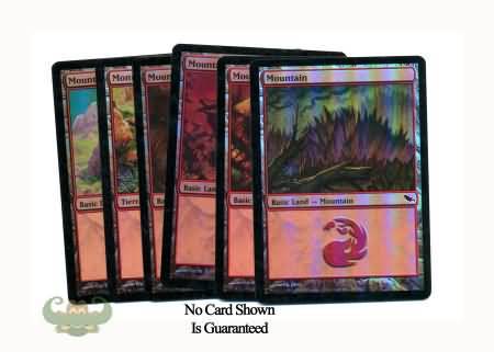 Random Foil Basic Mountain Magic the Gathering Card Random Foil Basic Mountain Magic the Gathering Card