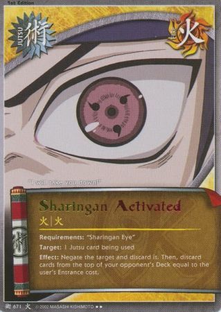 Sharingan Activated 671 Rare Naruto Will of Fire Sharingan Activated 671 Rare Naruto Will of Fire