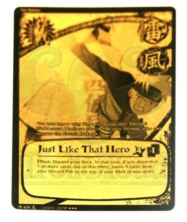 Just Like That Hero Black Gold 628 Super Rare Naruto Will of Fire Just Like That Hero Black Gold 628 Super Rare Naruto Will of Fire