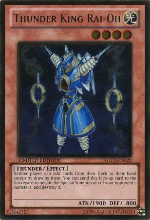 Thunder King Rai Oh GLD3 EN020 Gold Rare Gold Series 3 2010 GLD3 Thunder King Rai Oh GLD3 EN020 Gold Rare Gold Series 3 2010 GLD3