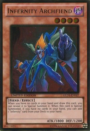 Infernity Archfiend GLD3 EN027 Gold Rare Gold Series 3 2010 GLD3 Infernity Archfiend GLD3 EN027 Gold Rare Gold Series 3 2010 GLD3