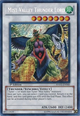 Mist Valley Thunder Lord HA02 EN060 Secret Rare 1st Edition Mist Valley Thunder Lord HA02 EN060 Secret Rare 1st Edition