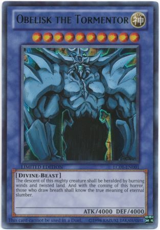 MVP1 ULTRA RARE One Card ONLY YuGiOh: "Obelisk the Tormentor" Limited Ed