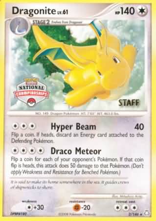 Dragonite 2 146 Staff Promo 09 National Championships Pokemon Championship League Organized Play Promos Dragonite 2 146 Staff Promo 09 National Championships Pokemon Championship League Organized Play Promos