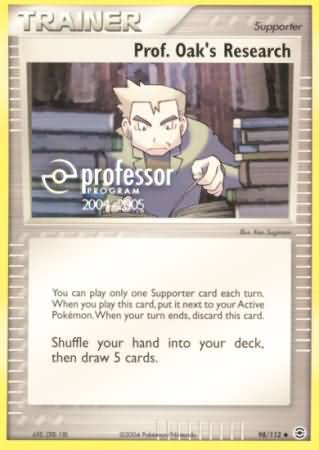 NM Pokemon PROFESSOR OAK'S VISIT Card SECRET WONDERS Set 122/132 PROGRAM 2008-09 