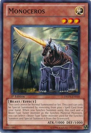 Monoceros DREV EN010 Common 1st Edition Duelist Revolution 1st Edition Singles Monoceros DREV EN010 Common 1st Edition Duelist Revolution 1st Edition Singles