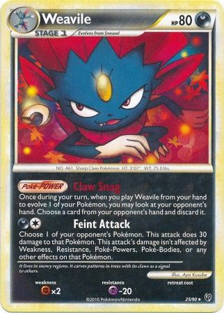Weavile 25 90 Rare HGSS Undaunted Singles Weavile 25 90 Rare HGSS Undaunted Singles