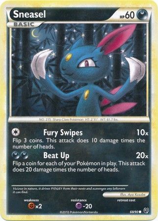 Sneasel 68 90 Common HGSS Undaunted Singles Sneasel 68 90 Common HGSS Undaunted Singles