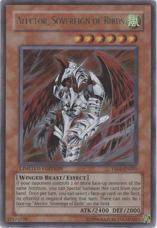 Alector Sovereign of Birds YR05 EN001 Ultra Rare Yu Gi Oh Promo Cards Alector Sovereign of Birds YR05 EN001 Ultra Rare Yu Gi Oh Promo Cards