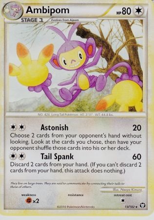 Ambipom 13 102 Rare HGSS Triumphant Singles Ambipom 13 102 Rare HGSS Triumphant Singles
