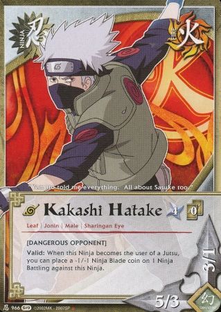 Promo FOIL Card NM Legendary Ability Naruto CCG TCG PR-079 Kakashi Hatake 