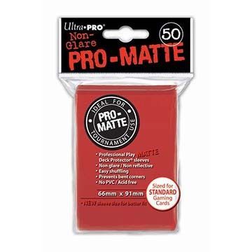 Ultra Pro Pro Matte Red 50ct Standard Sized Sleeves UP82650 Sleeves Ultra Pro Pro Matte Red 50ct Standard Sized Sleeves UP82650 Sleeves