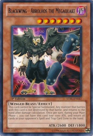Blackwing Abrolhos the Megaquake STBL EN017 Rare 1st Edition Starstrike Blast 1st Edition Singles Blackwing Abrolhos the Megaquake STBL EN017 Rare 1st Edition Starstrike Blast 1st Edition Singles