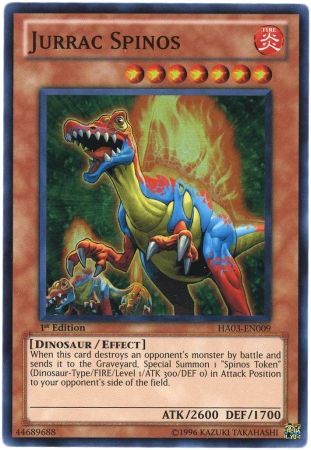 Jurrac Spinos HA03 EN009 Super Rare 1st Edition Jurrac Spinos HA03 EN009 Super Rare 1st Edition