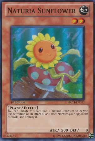 Naturia Sunflower HA03 EN011 Super Rare 1st Edition Naturia Sunflower HA03 EN011 Super Rare 1st Edition
