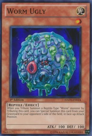 WORM UGLY HA03-EN024 1st EDITION 2010 SERIES SUPER RARE YTCG